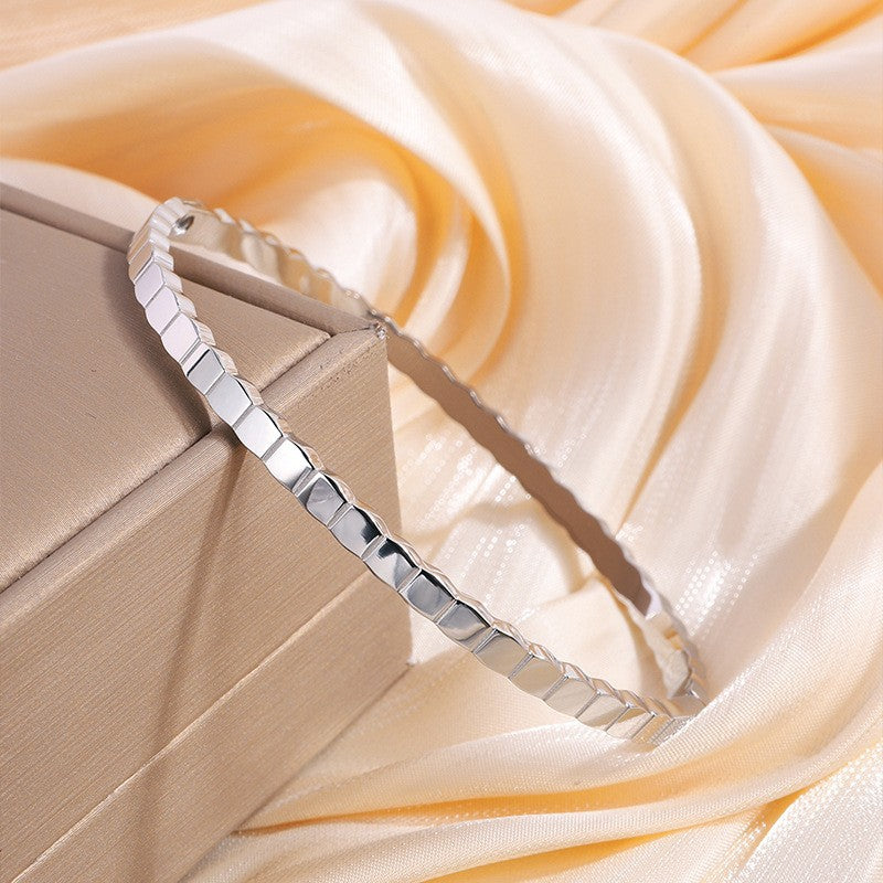 Faceted Honeycomb Bangle — product view