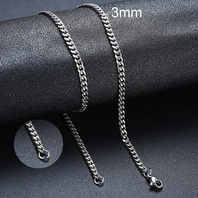 Faceted Stainless Steel Cuban Chain — product view 6