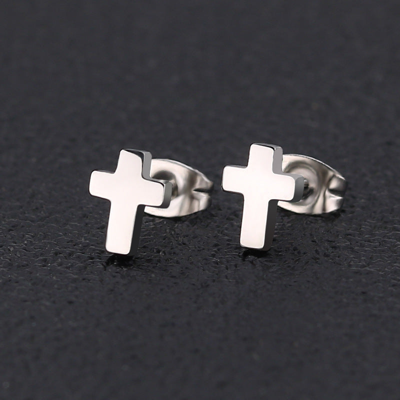 Mini Cross Stud Earrings — product view