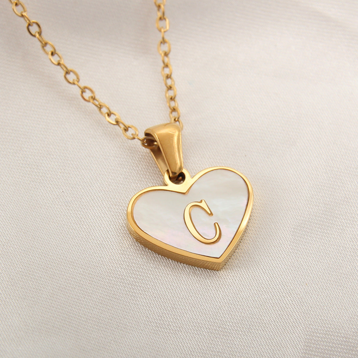 Heart Initial Necklace — product view
