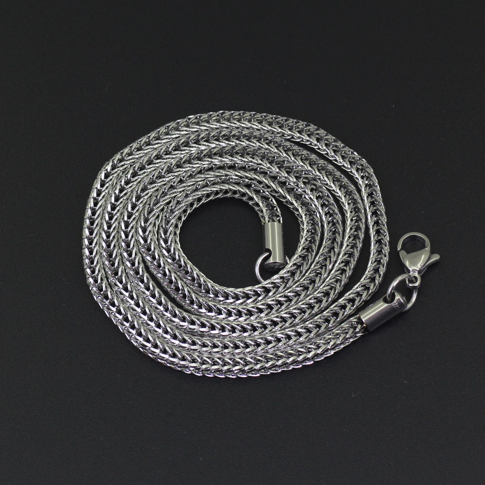 Braided Mesh Stainless Steel Necklace — product view