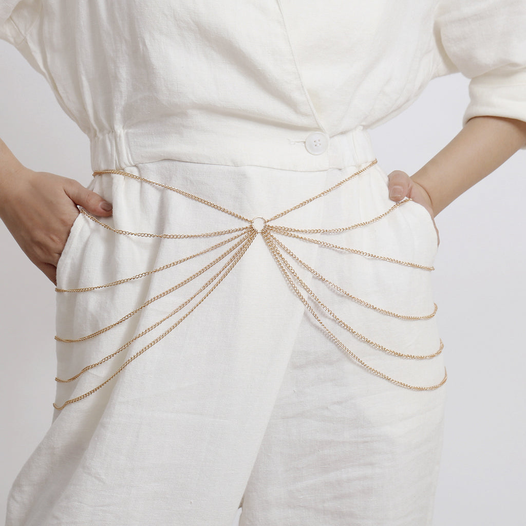 HD Jewelry Geometric Layered Waist Chain — Product detail