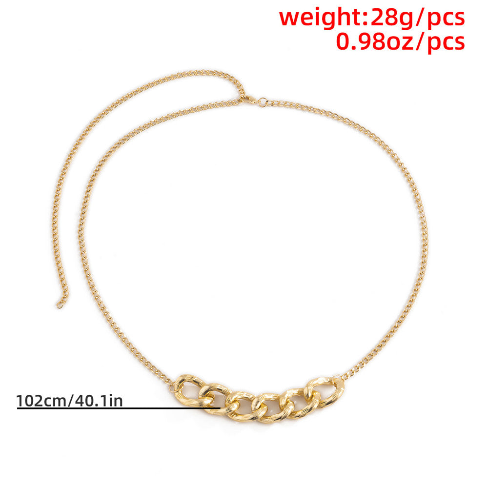 Mixed-Link Decorative Chain Belt — product view 4