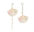 Asymmetric Floral Fan Earrings — product view