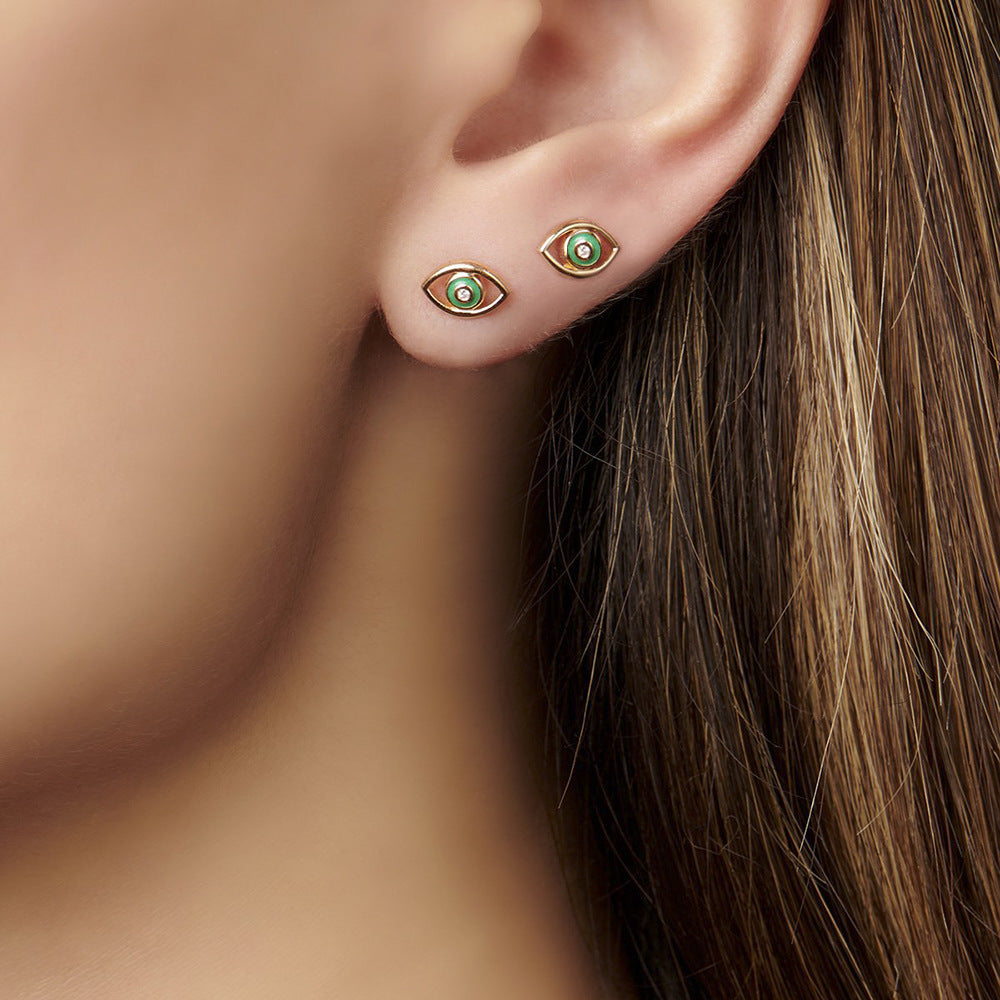 Asymmetric Evil Eye Hoop & Stud Earrings — product view