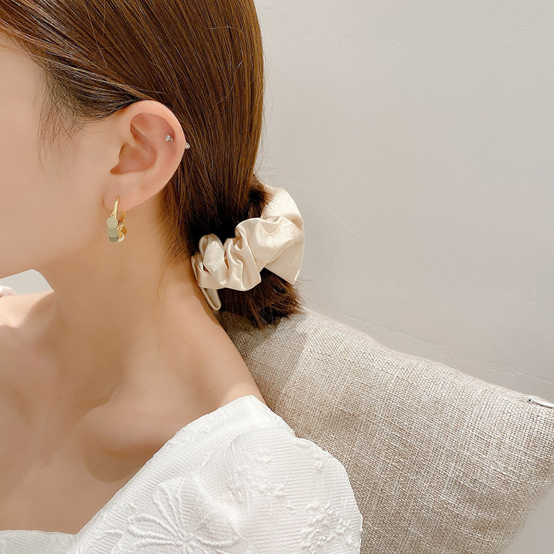 Mini Disc-Drop Hoop Earrings — product view