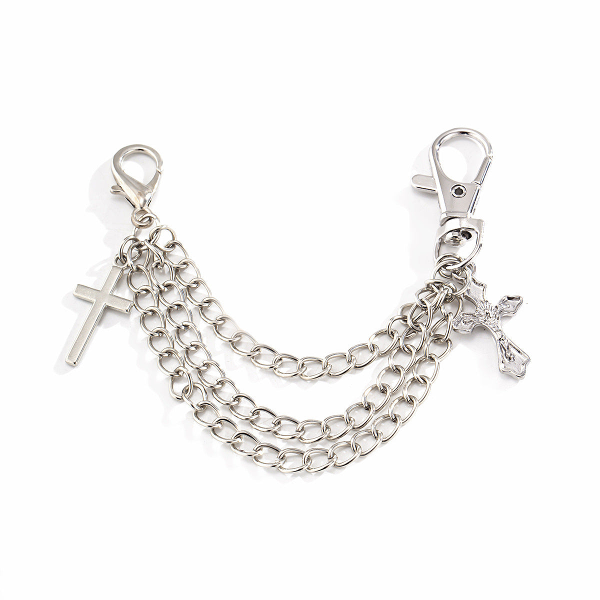 Silver-Tone Cross Shoe Chain