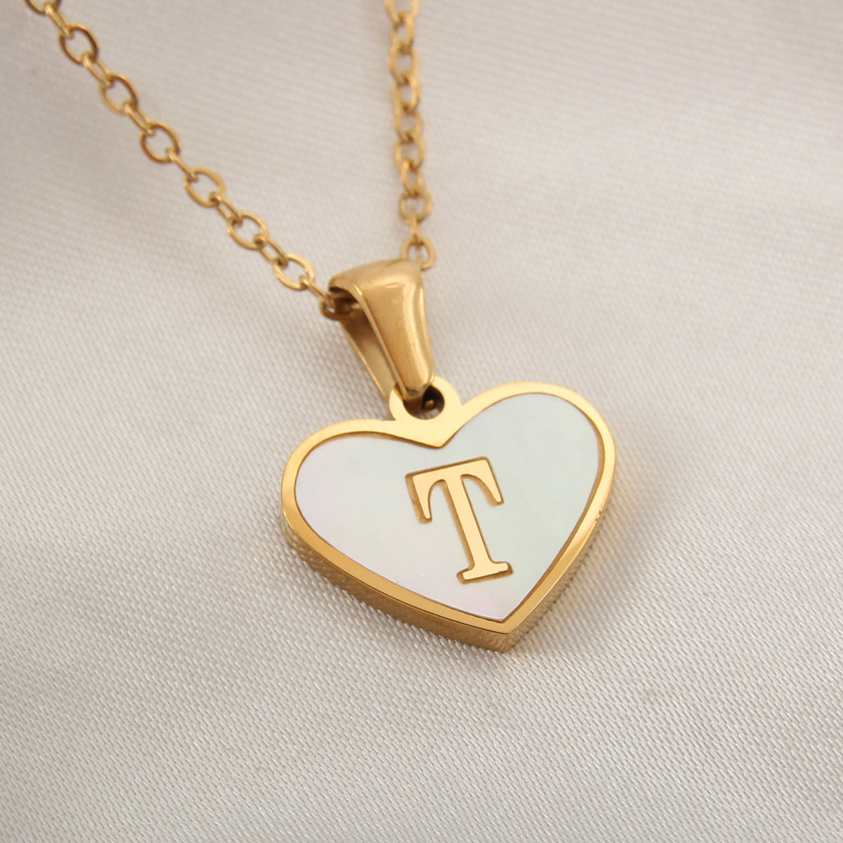 Heart Initial Necklace — product view