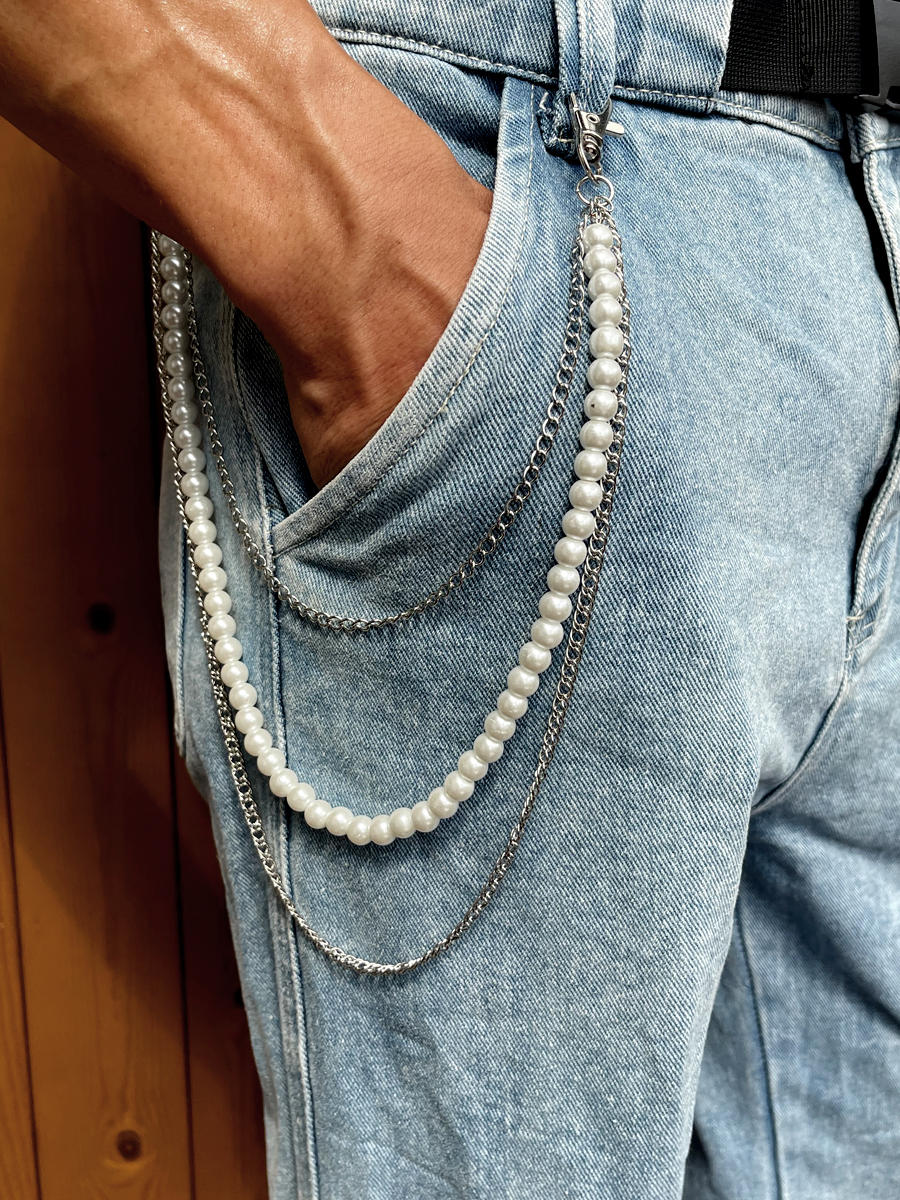 HD Jewelry Pearl-Effect Clip-On Trouser Chain — Product detail