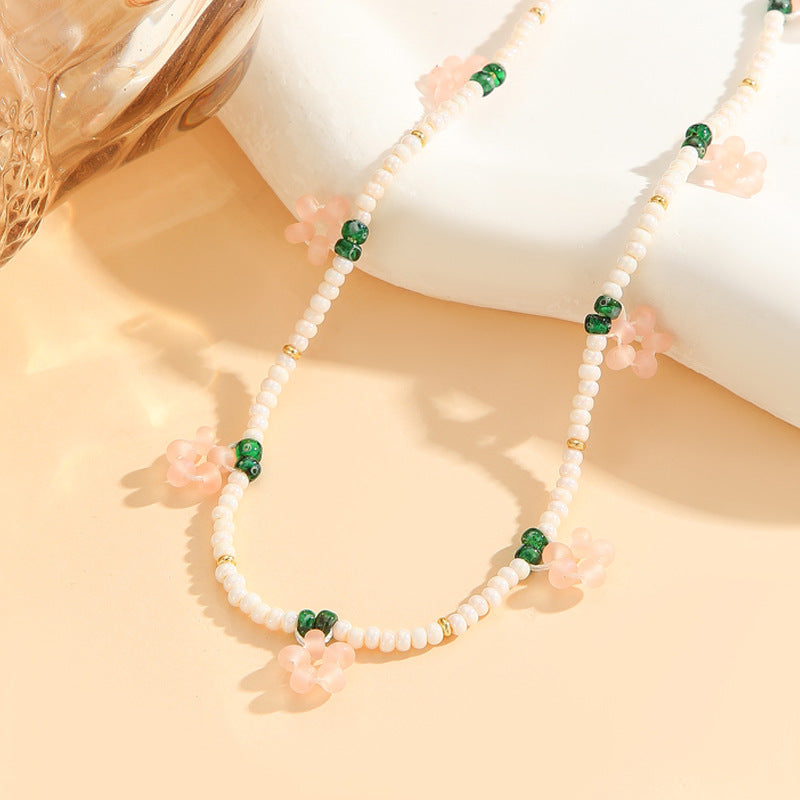 Colourful Floral Bead Necklace — product view