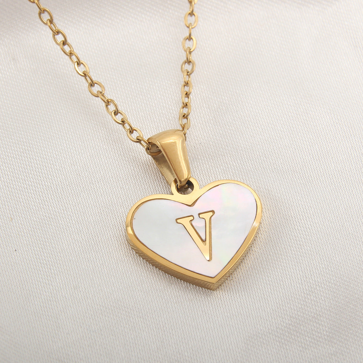 Heart Initial Necklace — product view