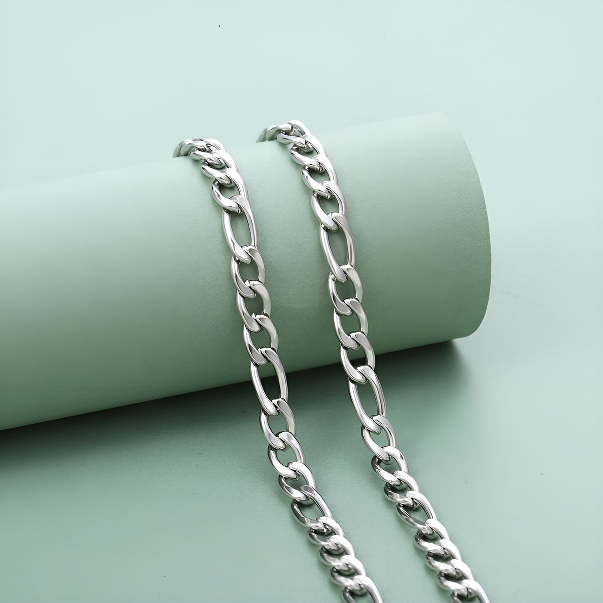 Polished Figaro Link Chain — product view 11