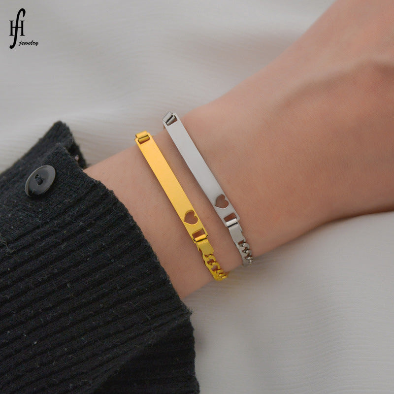 Heart-Cutout Bar Chain Bracelet — product view 2