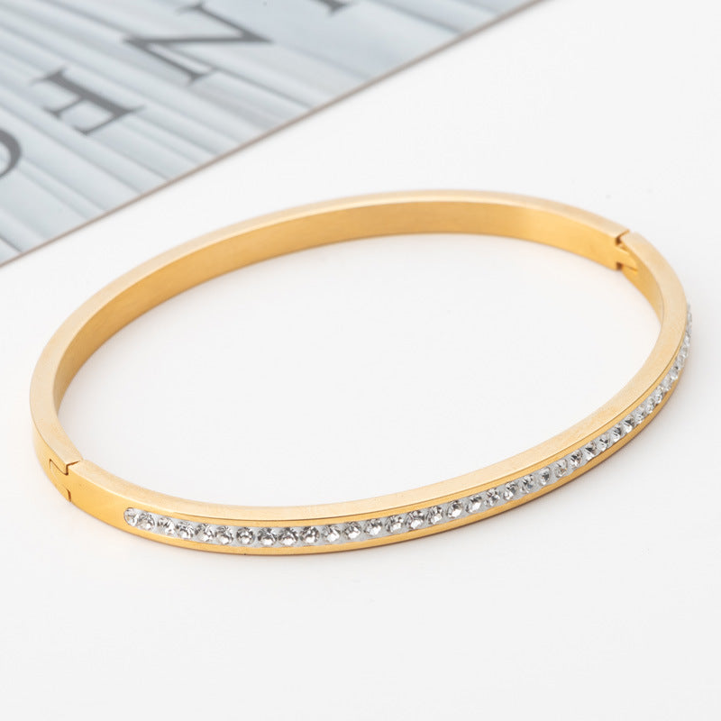 Single-Row Sparkle Oval Bangle — product view