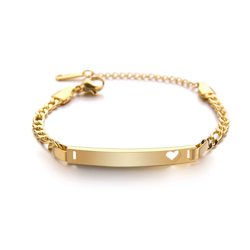 Heart-Cutout Bar Chain Bracelet — product view 1