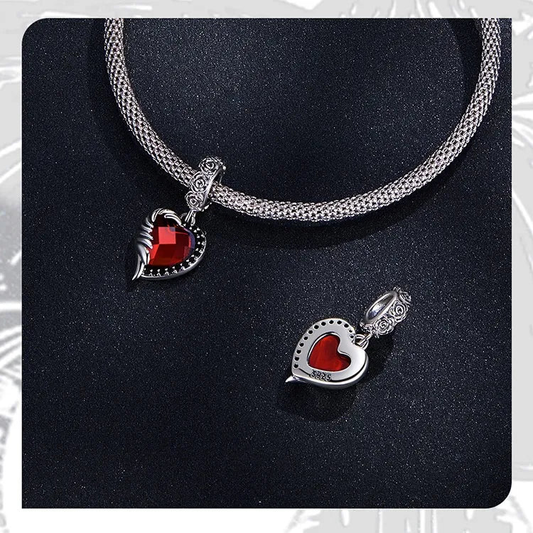 Rose Heart & Wing Zircon Bracelet