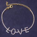 LOVE Rhinestone Anklet