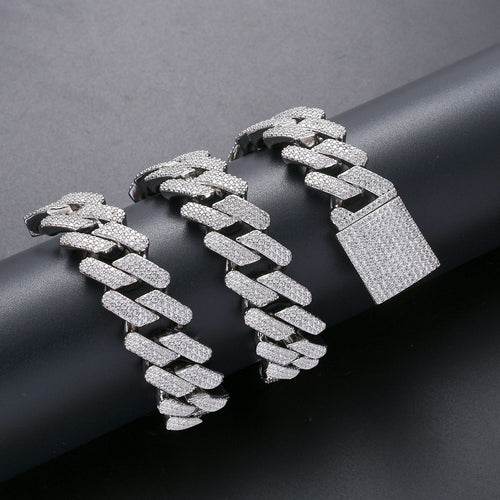 20 mm Zircon Cuban Chain — Necklace or Bracelet — product view 2