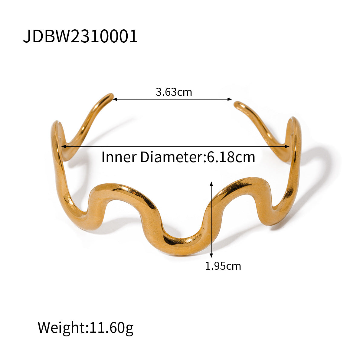 HD Jewelry Wave Cuffs & Ring — Style Edit — Gold-tone Wave Cuff / 1 piece
