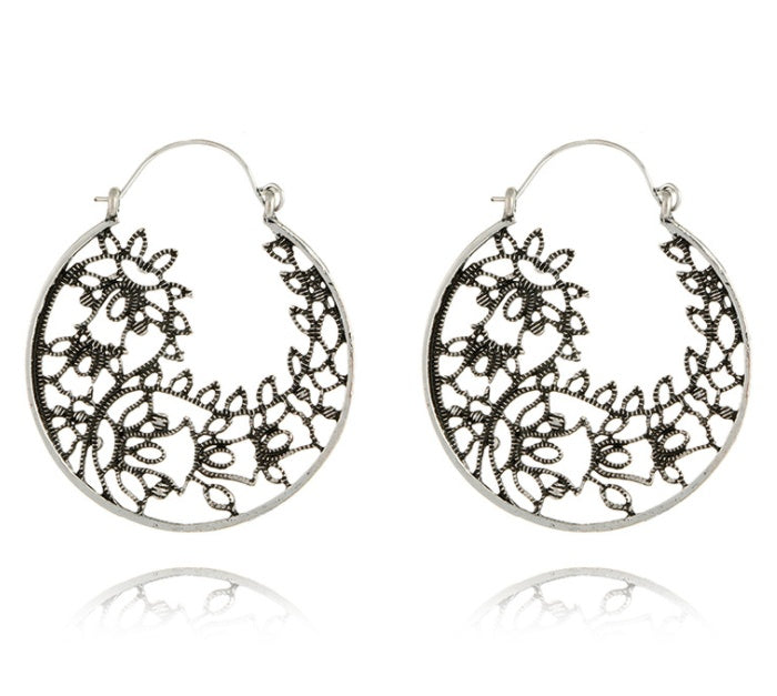 Floral Cutout Hoop Earrings — product view