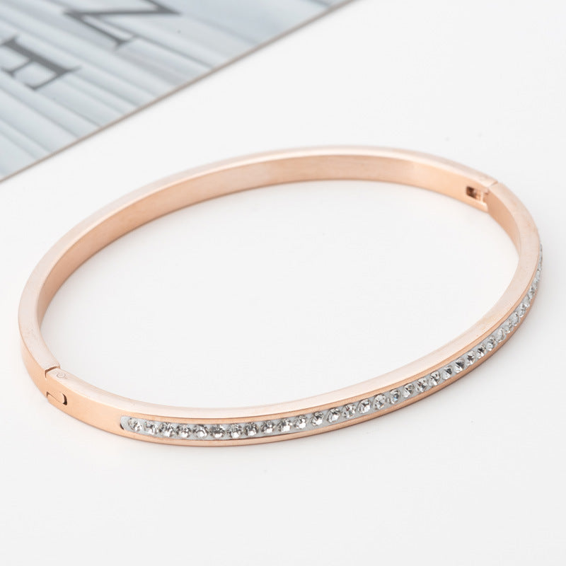 Single-Row Sparkle Oval Bangle — product view