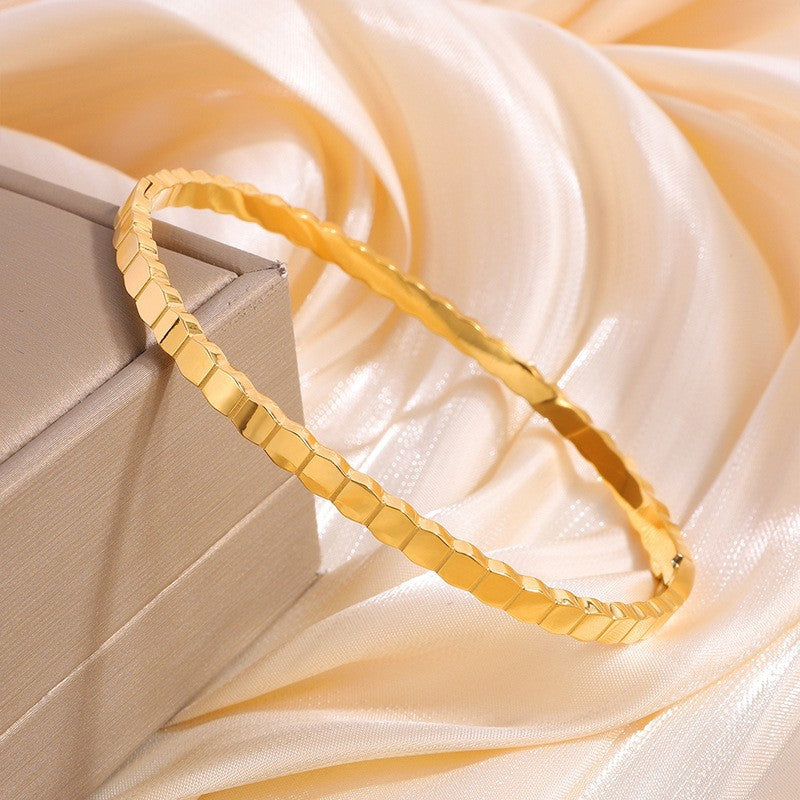Faceted Honeycomb Bangle — product view