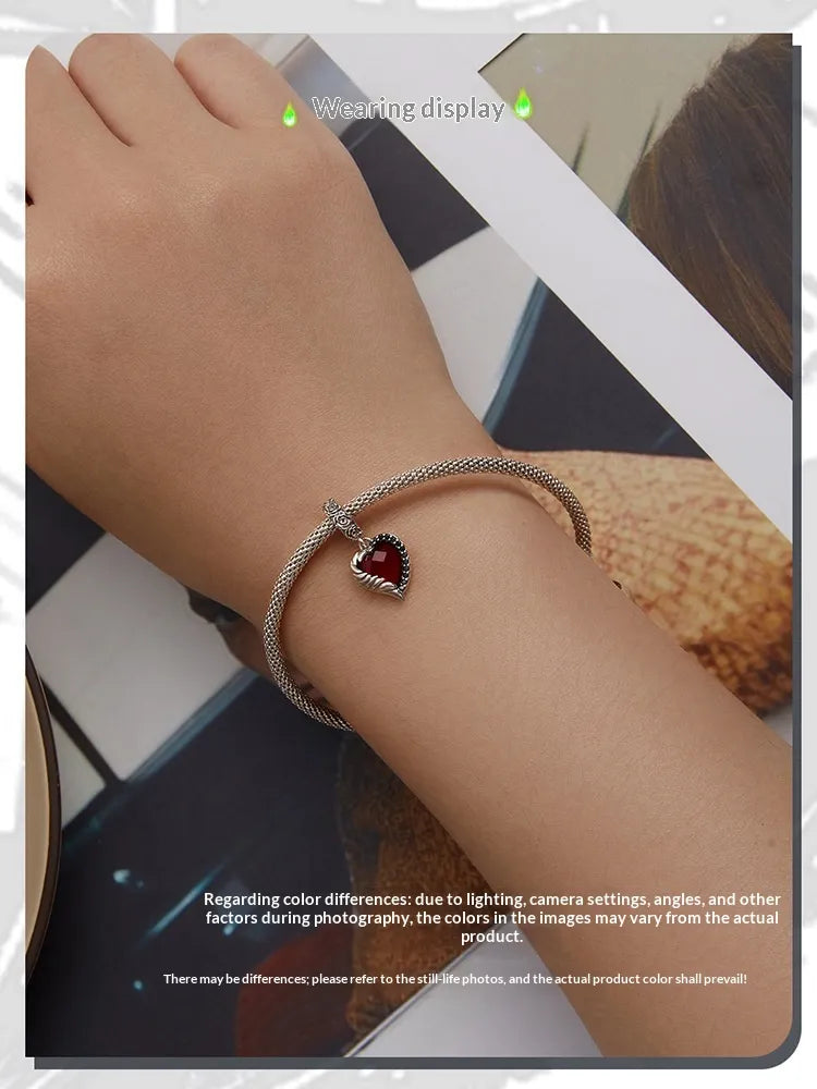 Rose Heart & Wing Zircon Bracelet
