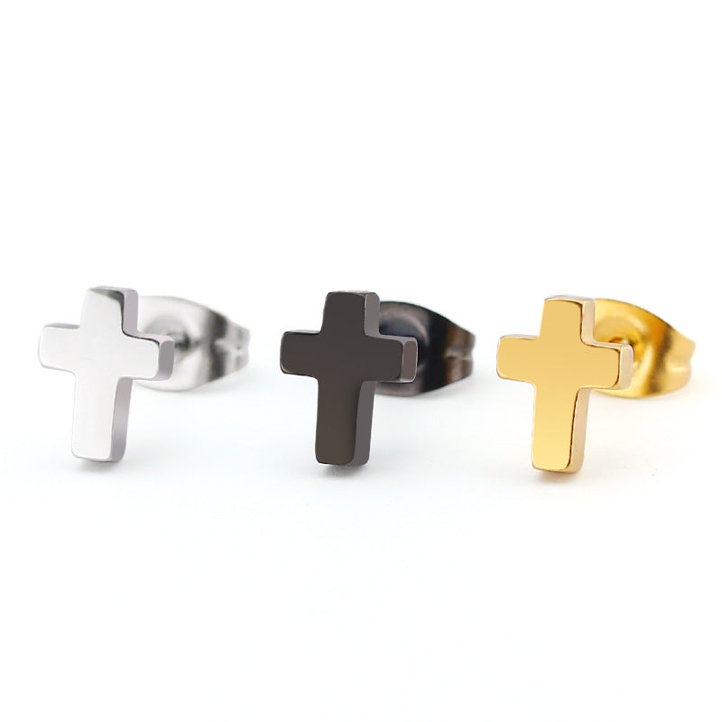 Mini Cross Stud Earrings — product view