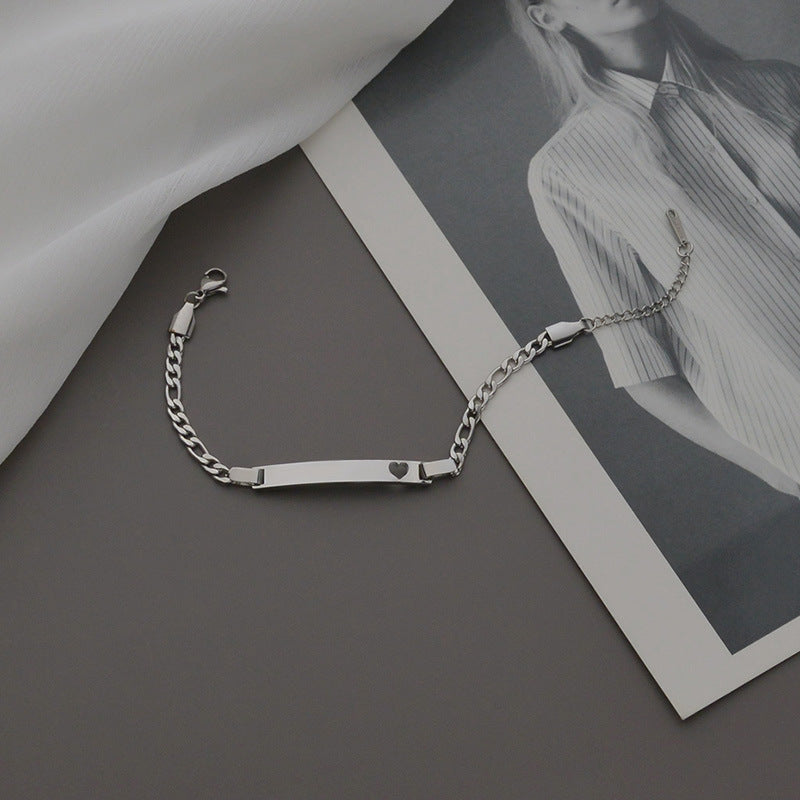 Heart-Cutout Bar Chain Bracelet — product view 4