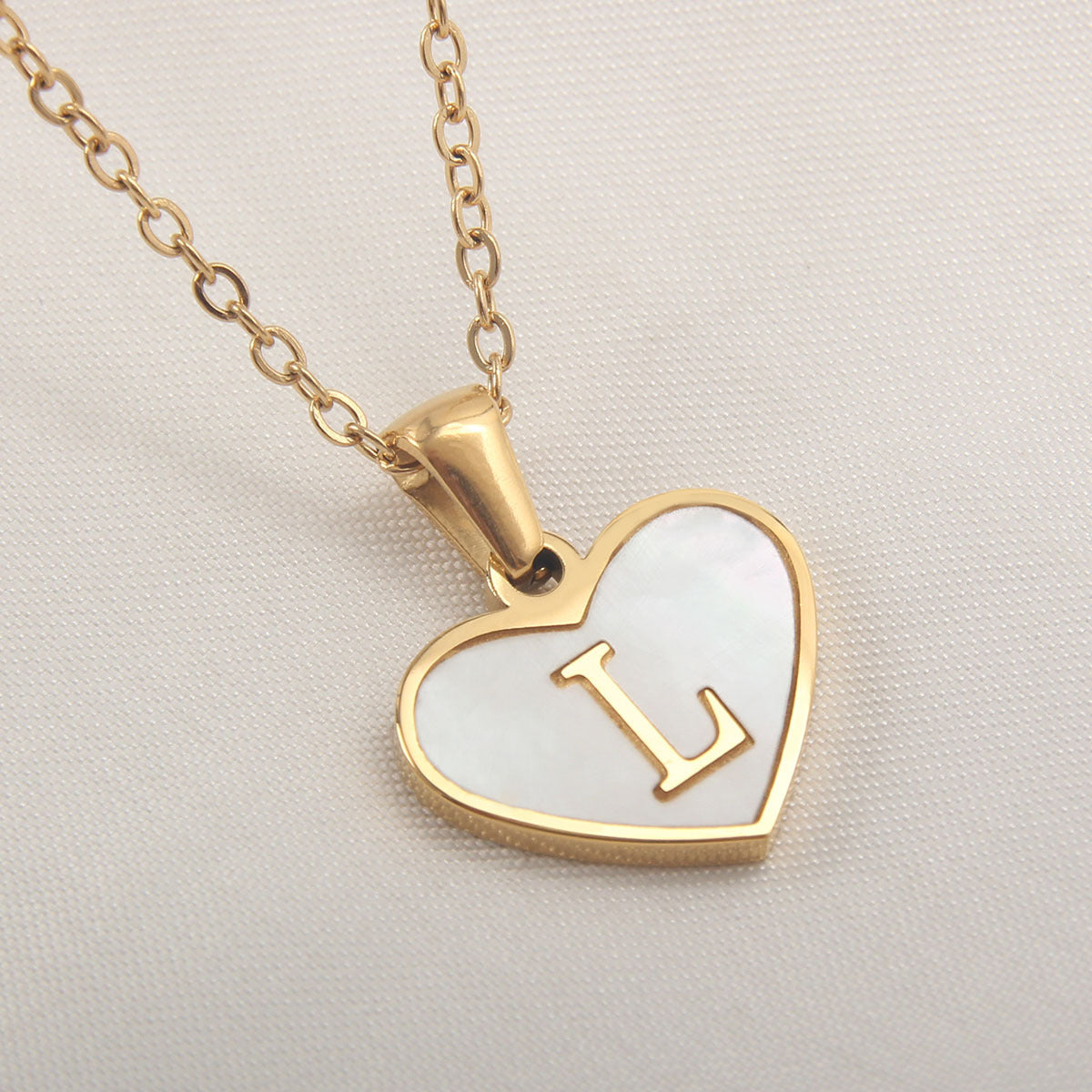 Heart Initial Necklace — product view