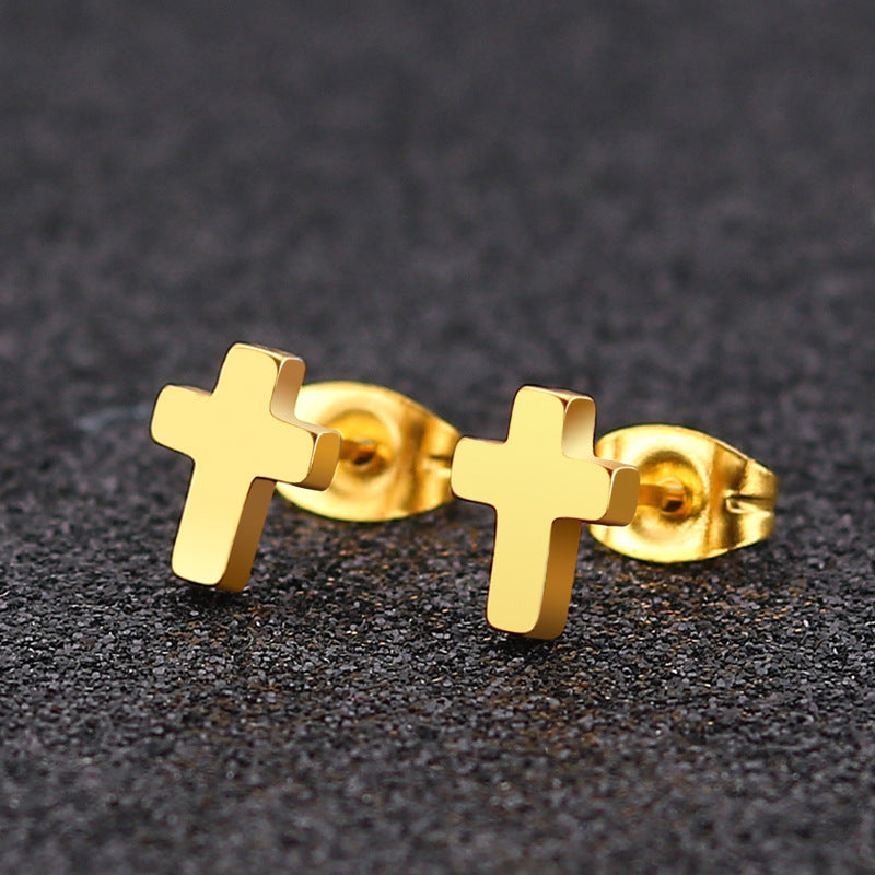 Mini Cross Stud Earrings — product view