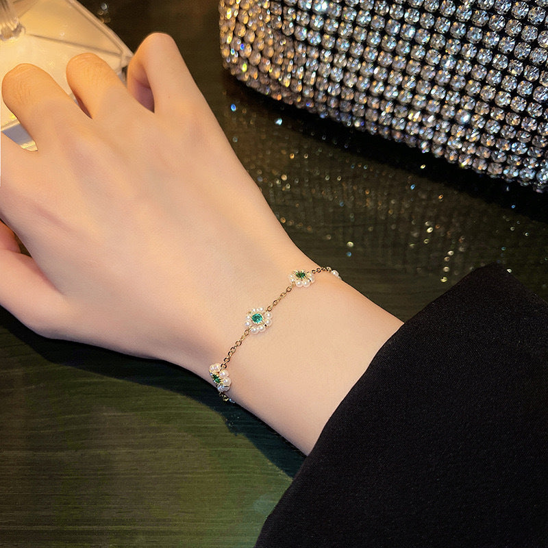 HD Jewelry Pearl-Look Flower Slider Bracelet — Product detail