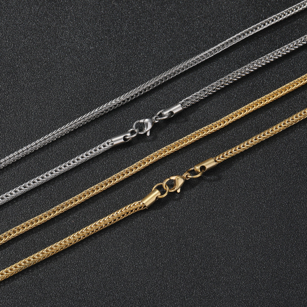 Braided Mesh Stainless Steel Necklace — product view