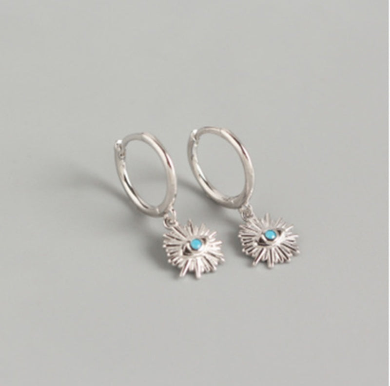 S925 Eye & Seahorse Huggie Earrings — product view