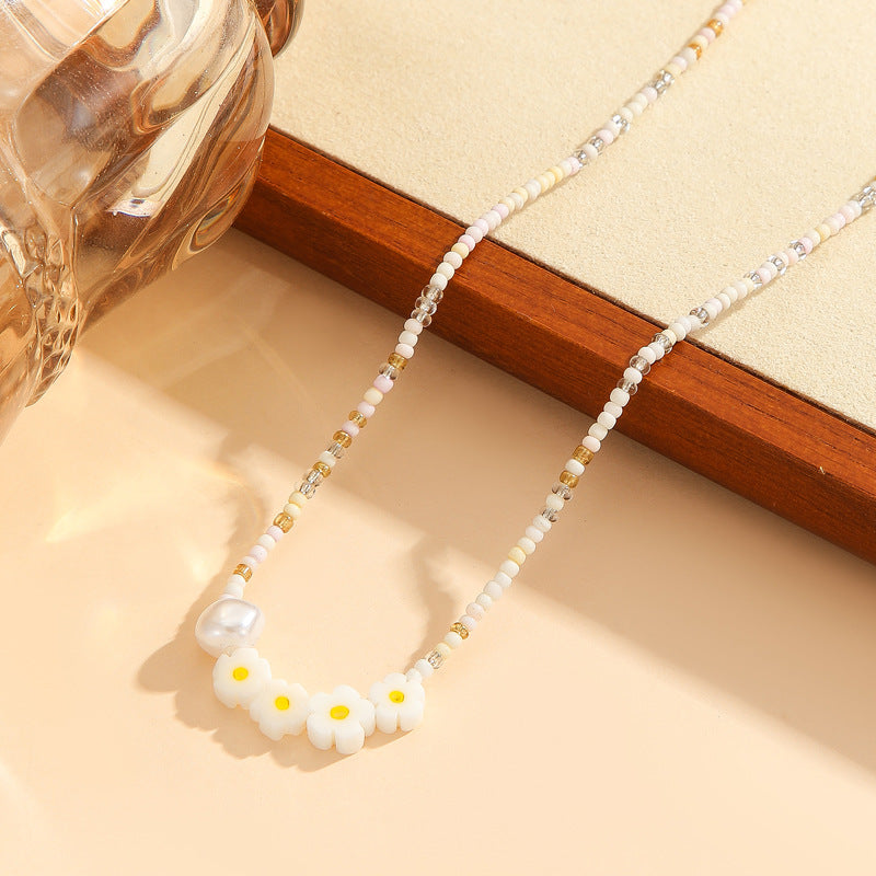 Colourful Floral Bead Necklace — product view