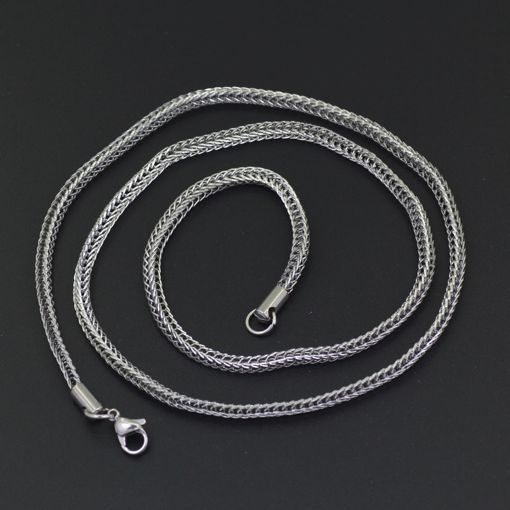 Braided Mesh Stainless Steel Necklace — product view