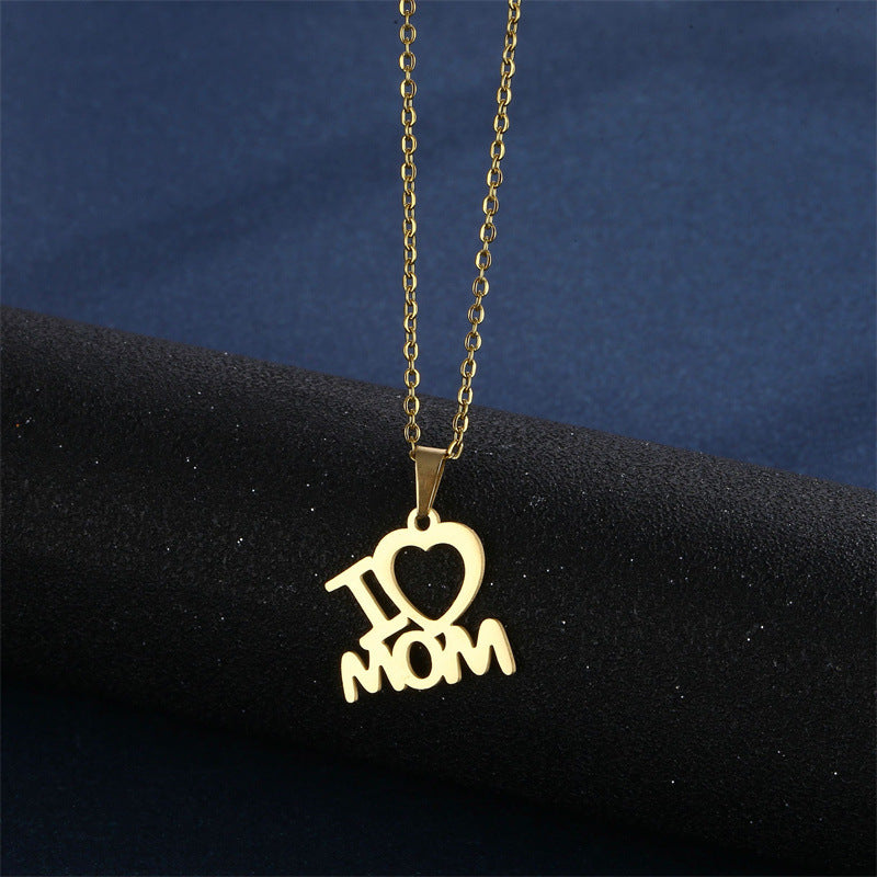 HD Jewelry I Love MOM Necklace & Stud Earring Set — Product detail