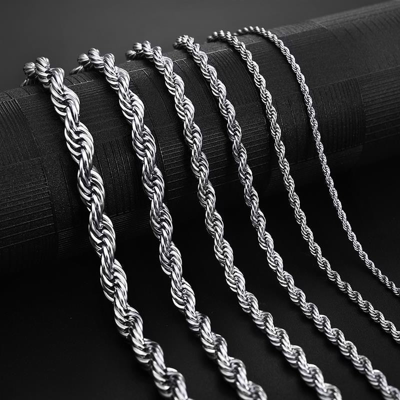 Stainless Steel Rope Chain Necklace — product view