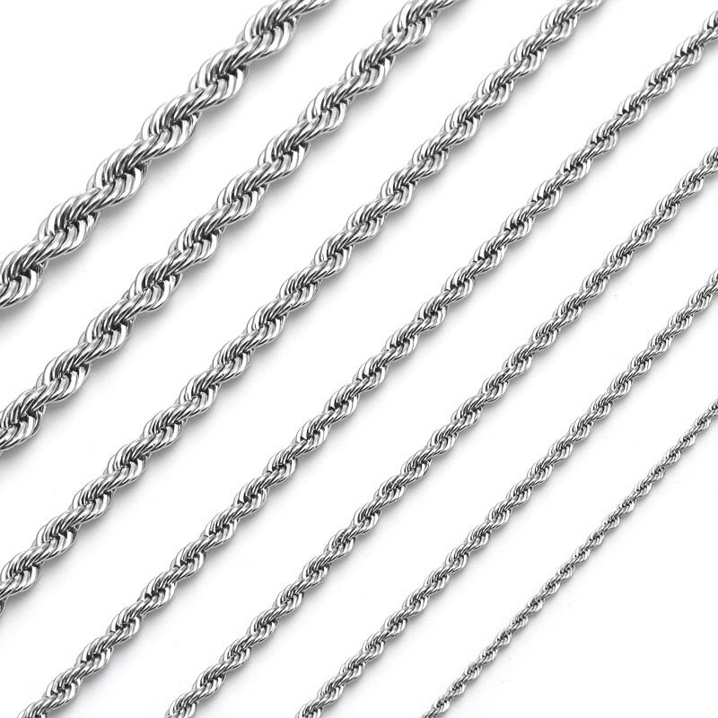 Stainless Steel Rope Chain Necklace — product view