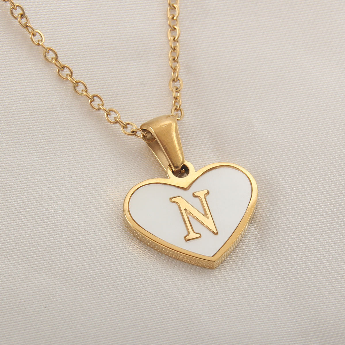 Heart Initial Necklace — product view