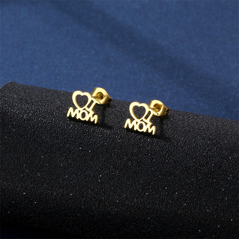 HD Jewelry I Love MOM Necklace & Stud Earring Set — Product detail