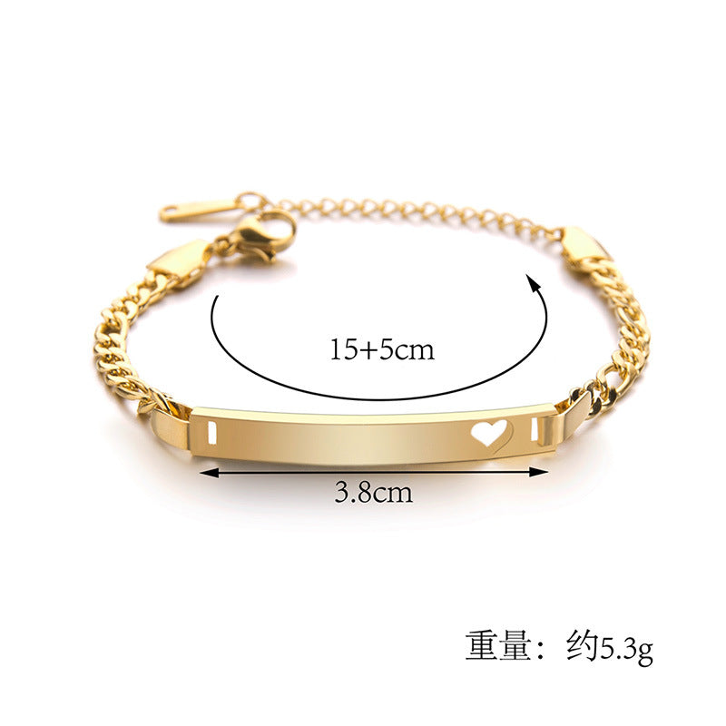 Heart-Cutout Bar Chain Bracelet — product view 6