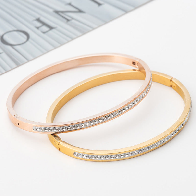 Single-Row Sparkle Oval Bangle — product view