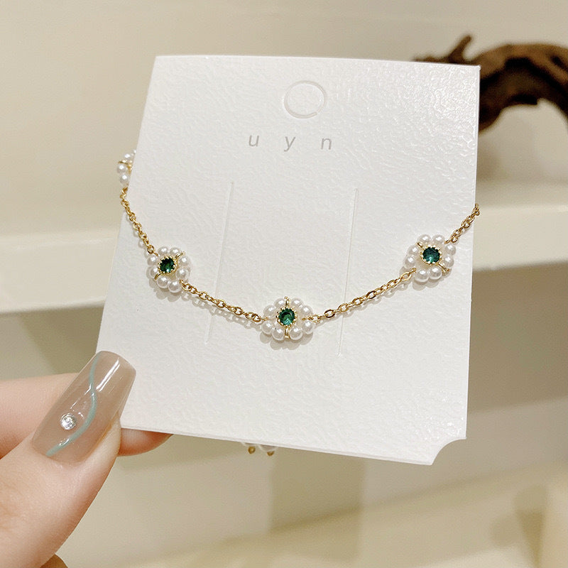HD Jewelry Pearl-Look Flower Slider Bracelet — Product detail