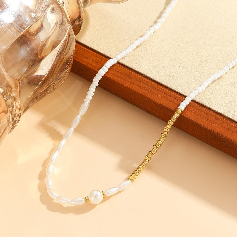 Colourful Floral Bead Necklace — product view