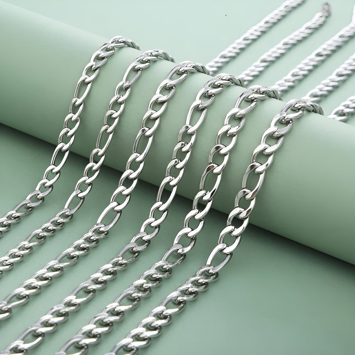 Polished Figaro Link Chain — product view 1