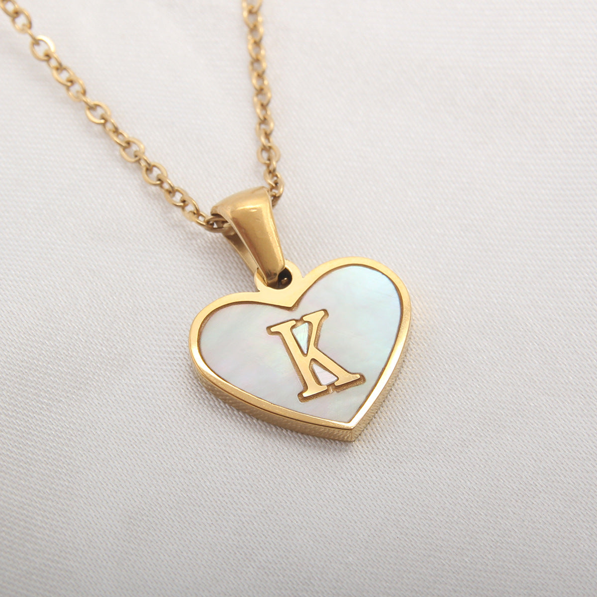 Heart Initial Necklace — product view