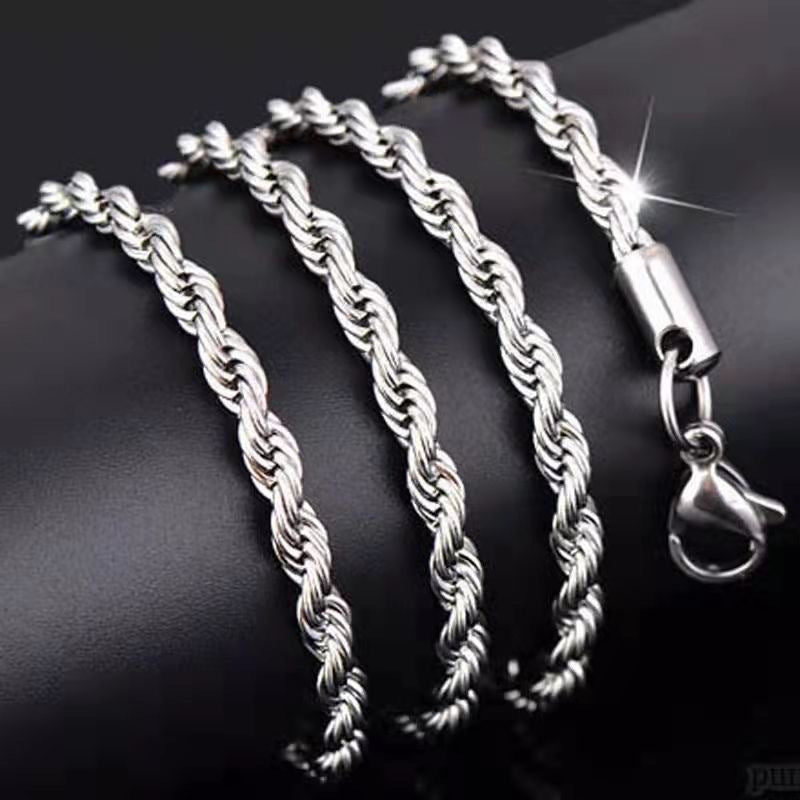 Stainless Steel Rope Chain Necklace — product view