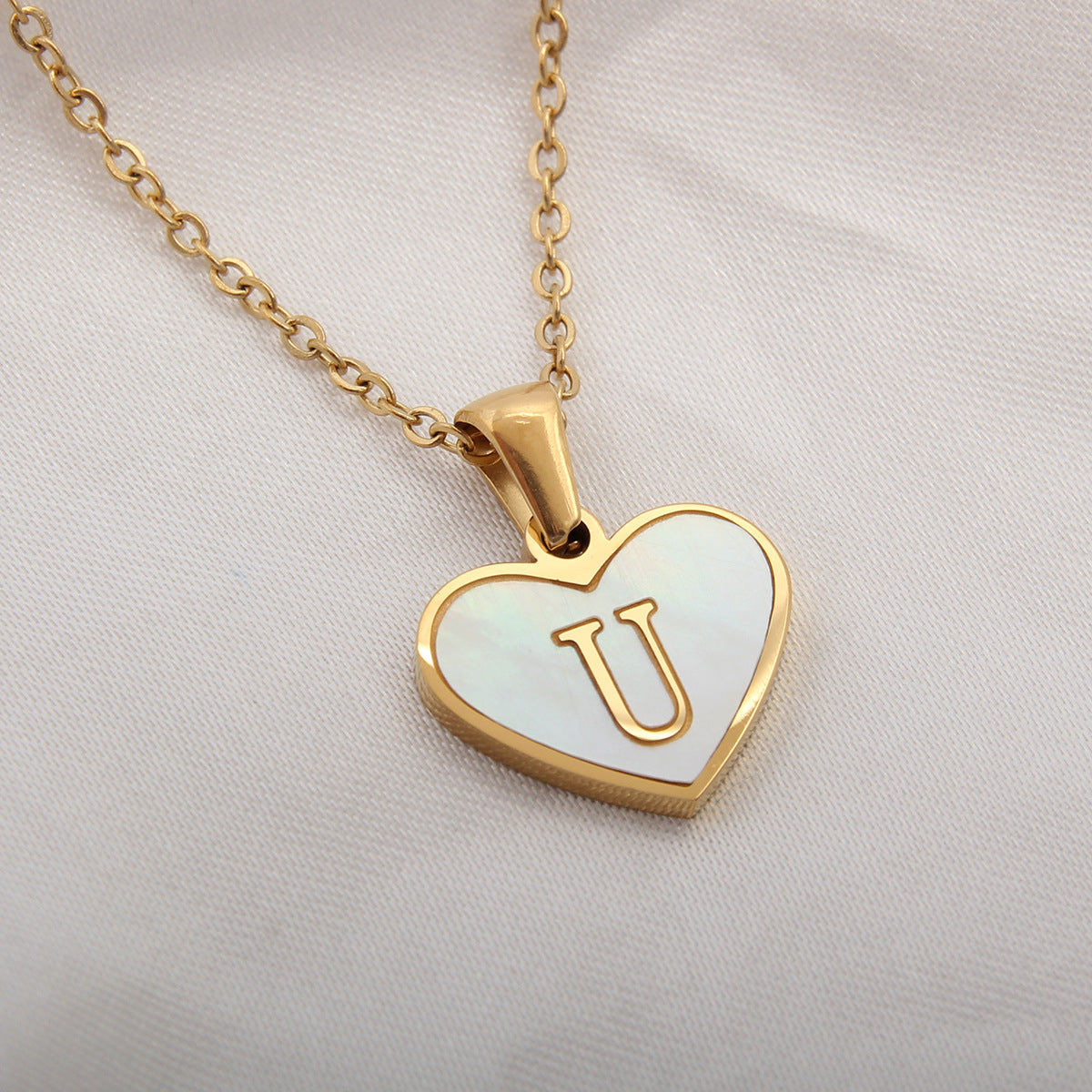 Heart Initial Necklace — product view