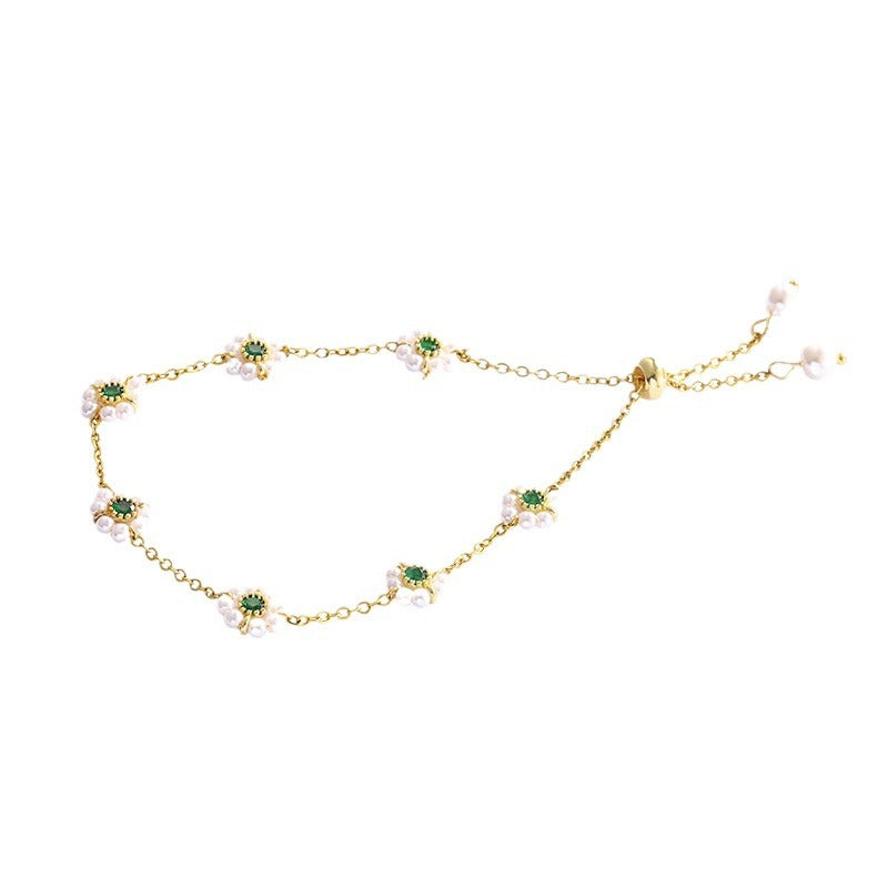 HD Jewelry Pearl-Look Flower Slider Bracelet — Product detail